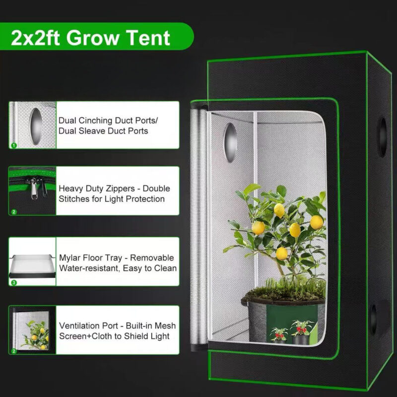 Mars Hydro Hydroponic 2.6'x2.6' Grow Tent - 32''x32''x63'' (80x80x160cm)